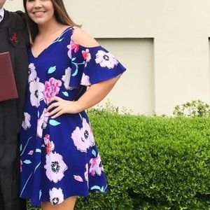 Kaari Blue Off-the-Shoulder Floral Dress